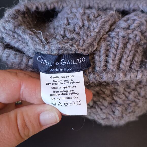 Stylish CINTELLI E GALLUZZO Wool Blend Crochet Knit Beanie Hat – Cozy & Chic! - Picture 2 of 4